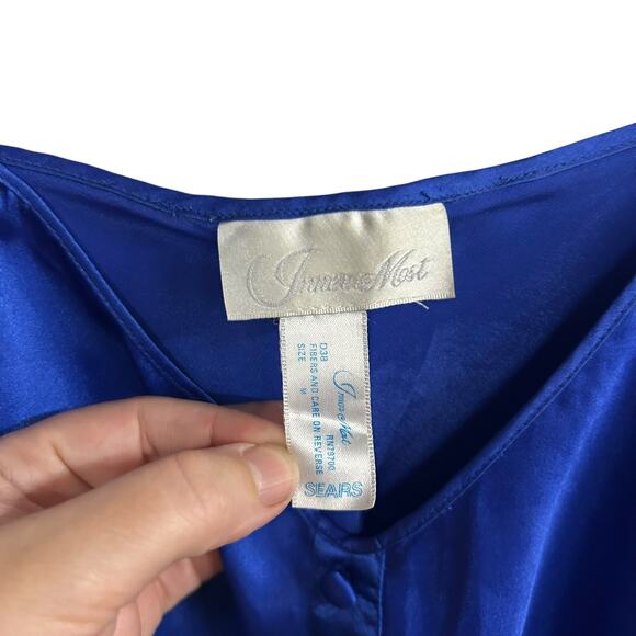 Y2K cobalt satin slip dress Inner Most Sears minimalist coquette‎ small - Picture 5 of 6